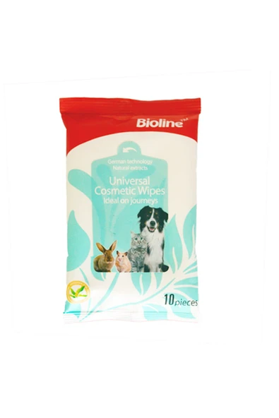 Bioline Kedi ve Köpek Islak Temizlik Mendili 10 Adet ürün görseli 1