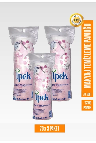 İpek 3 Paket 70'li Temizleme Pamuğu, Disk Pamuk ürün görseli 1