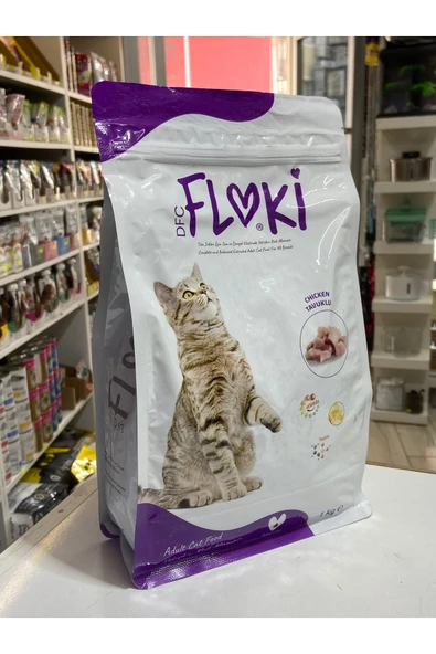 Floki Kediler İçin Mama 1 Kg Çıtçıt Paket (Yetişkin-Tavuklu) ürün görseli 1
