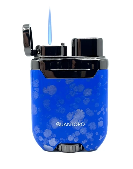 Quantoro Mavi Splash Desen Pürmüz Alevli Çakmak - Resim 3