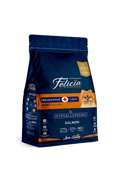 Felicia 3 Kg Yetişkin Somonlu Small Az Tahıllı /Mini HypoAllergenic Köpek Maması ürün görseli 1