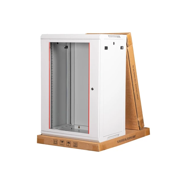 LANDE - 18U 19" Duvar Tipi Rack Kabinet – Genişlik: 600 mm | Derinlik: 450 mm – Açık Gri (Demonte) ürün görseli 1