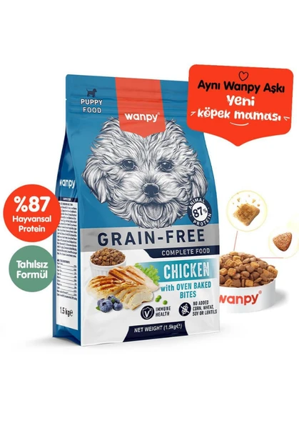Wanpy Grain Free Puppy Tavuklu Tahılsız Yavru Köpek Maması 1.5 Kg ürün görseli 1