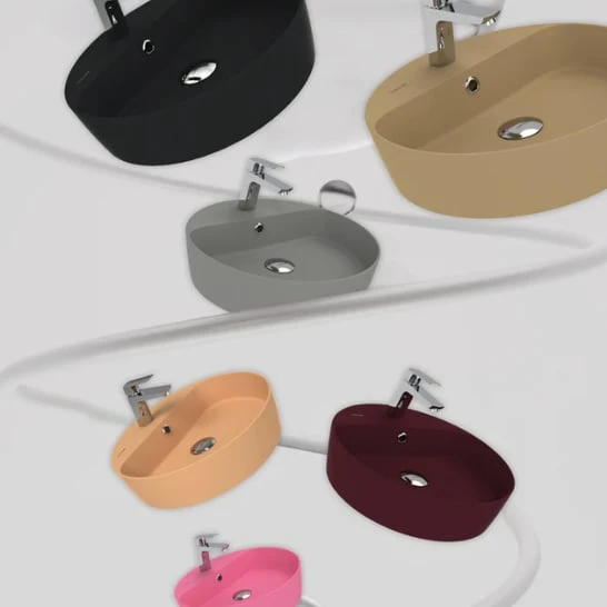 Creavit LP146 Loop 45cm Masa Üstü Çanak Lavabo Mat Antrasit ürün görseli 1