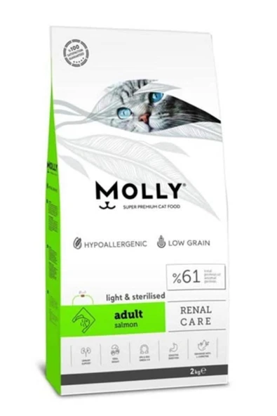Molly Renal Care Light & Sterilised Salmon Kısır Somonlu Kedi Maması  2 kg ürün görseli 1