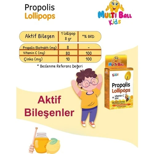 Multi Ball Kids Propolis Lollipop - Resim 5
