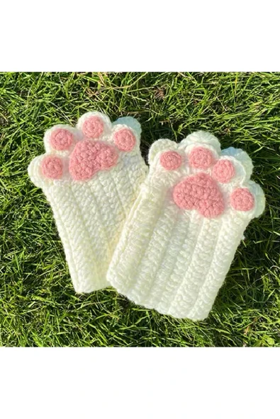 Fauna Pet Supplies Sevimli Pati Parmaksız Eldiven Kedi Pati El Örgüsü ürün görseli 1