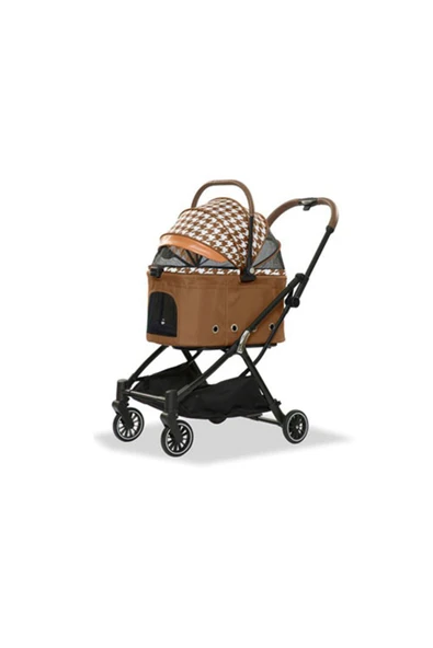 Eurodog Katlanabilir Köpek Arabası Kahverengi 67x49x100 cm ZNGZR ürün görseli 1