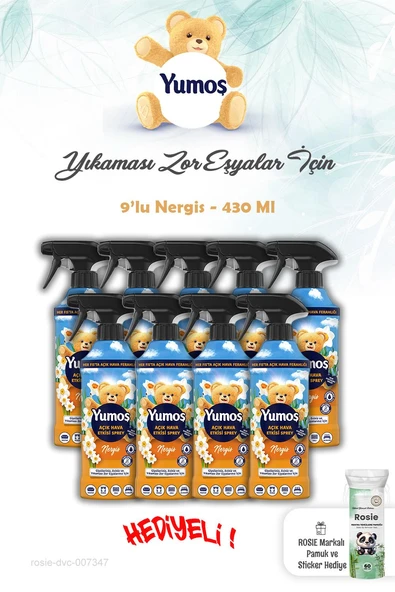 Yumoş 9 Adet Sprey 430 ml Nergis Açık Hava Etkisi ve Rosie ürün görseli 1