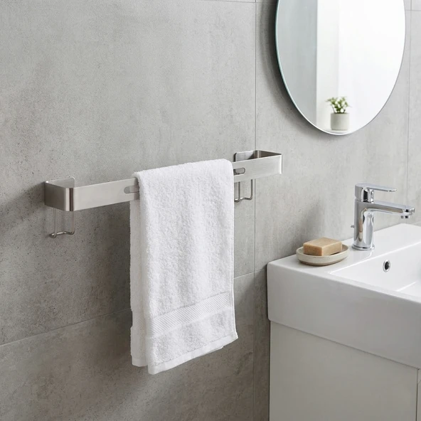 Paslanmaz Çelik Havluluk – Duvara Monte Banyo Havlu Askılığı – Dayanıklı Modern Tasarım ürün görseli 1