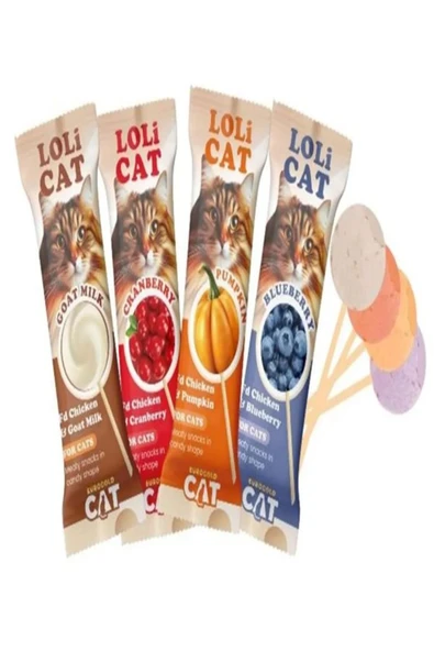 Eurocat EuroGold Lolicat FD Kedi lolipopu 4lü Karışık Set ürün görseli 1
