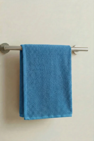 Stria Açık Mavi El Havlusu - 60x100Cm, 250Gr, %100 Pamuk ürün görseli 1