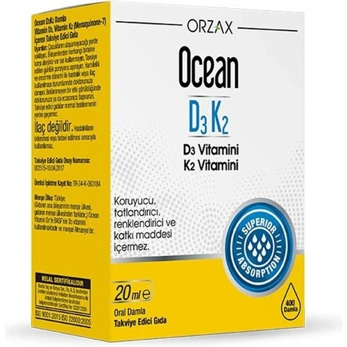 Orzax Orzax ocean D3 K2 Vitamini 20 Ml Damla  -Va696 ürün görseli 1