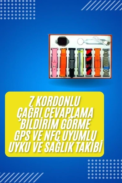 Akıllı Saat Çağrı Cevaplayabilen Unısex 7 Kordonlu Müzik Dinleme ürün görseli 1
