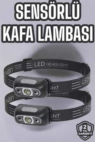 Kafa Lambası Kamp Lambası Led Işık Şarjlı Ayarlanabilir - Resim 2