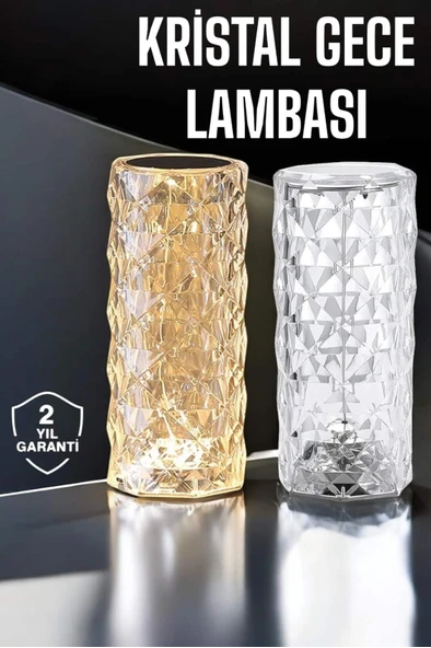 Gece Lambası Kristal Lamba Dokunmatik Şarjlı Hediyelik ürün görseli 1