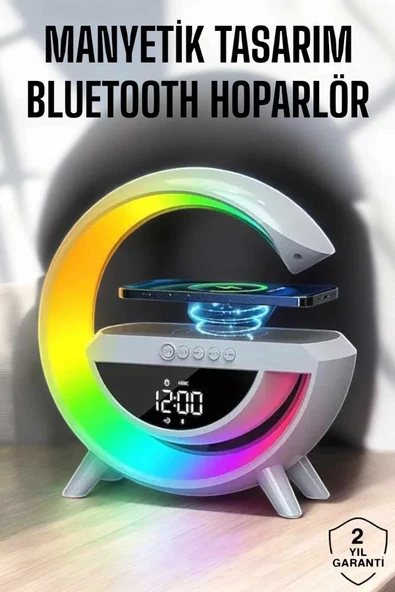 Bluetooth Hoparlör Dijital Göstergeli Wireless Şarj Rgb Işıklı ürün görseli 1