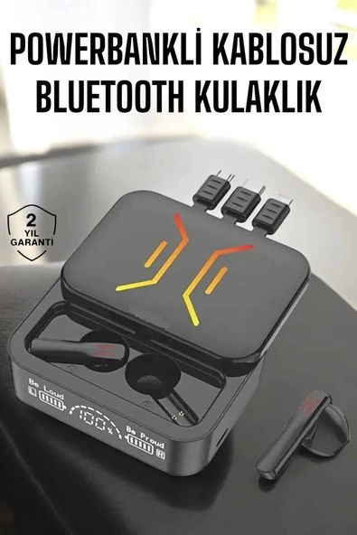 Kablosuz Bluetooth Kulaklık Powerbankli Uzun Pil Ömrü Yüksek Ses Kaliteli ürün görseli 1