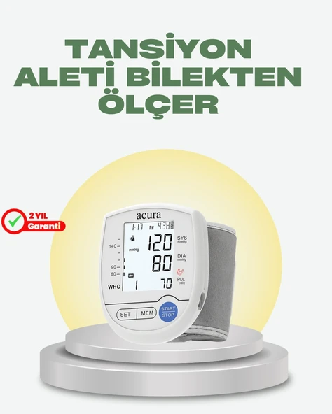 Akıllı Bilek Tansiyon Aleti Hem Şarjlı Hem Pilli Kolay Ölçüm ürün görseli 1