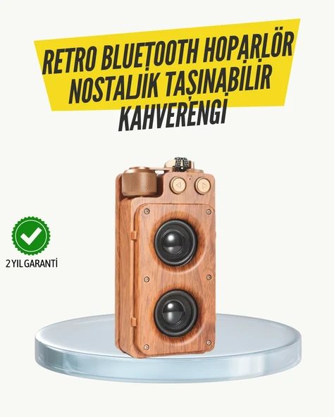 Klasik Görünümlü Bluetooth Hoparlör 360 Derece Stereo Ve Fm Radyo ürün görseli 1