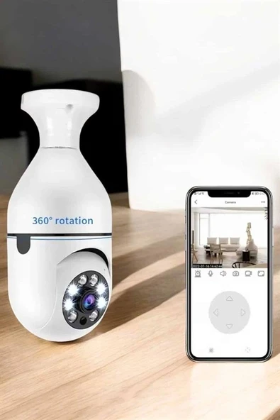 Güvenlik Kamerası Wifi Kamera Duylu Ev Kamerası Wifi Bağlantılı Dönebilen ürün görseli 1