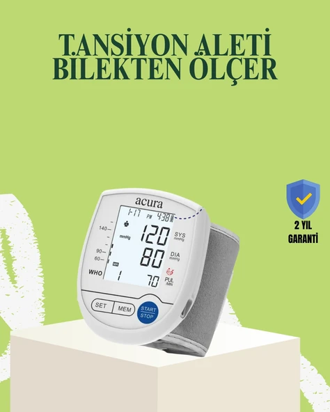 Bilekten Dijital Tansiyon Aleti Hem Pilli Hem Şarjlı Hafızalı ürün görseli 1