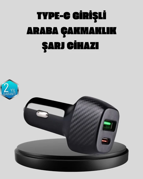 Pd Destekli 38w Araç Şarj Başlığı Type-c + Usb Çift Çıkış Hızlı Şarj ürün görseli 1