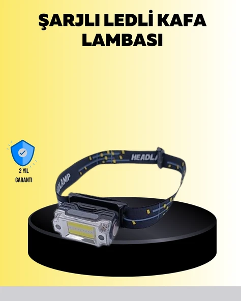 Kafa Lambası Led Fener Pratik Taşınabilir Ayarlanabilir Usb Şarjlı ürün görseli 1
