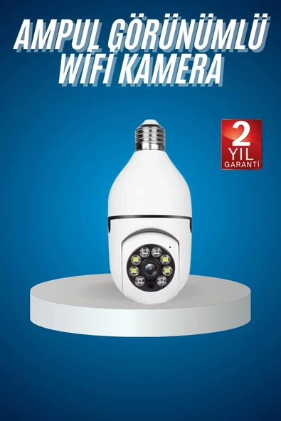 Wifi Güvenlik Kamerası Çift Kameralı Ampule Takılabilir Sensörlü ürün görseli 1