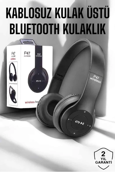 Kulak Üstü Tf Kart Ve Aux Destekli Ergonomik Bluetooth Kulaklık ürün görseli 1