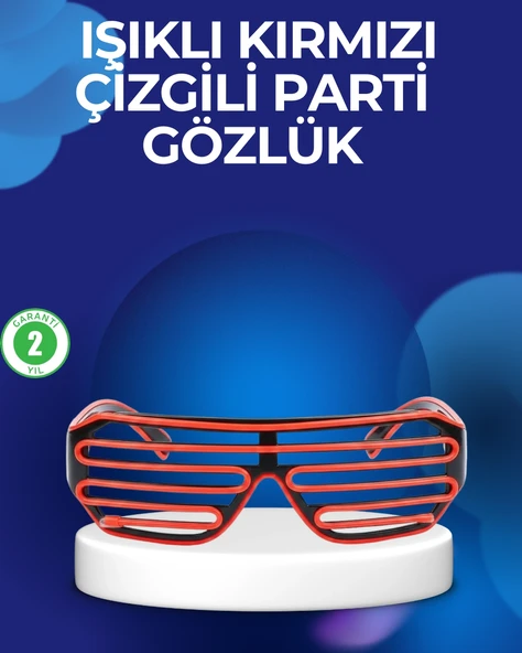 Parti Ve Festival Aksesuarı Led Işıklı Gözlük ürün görseli 1