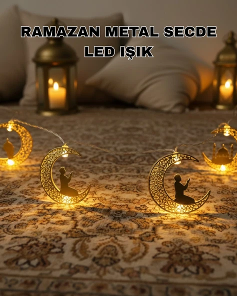 Ramazan Ay Işığı Secde Eden Adam Silüetli Led Peri Işığı ürün görseli 1