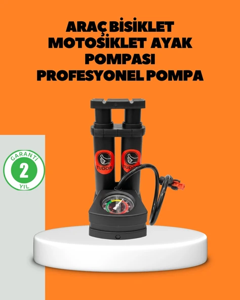 Ayaklı Bisiklet Pompası Basınç Göstergeli Çok Amaçlı ürün görseli 1