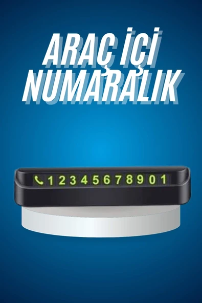 Araç İçi Numaratör Numaralık Oto Cam Kartı Fosforlu Numaratör ürün görseli 1