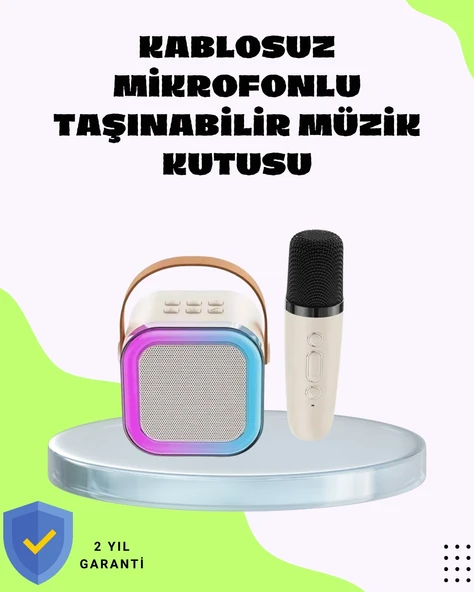 Taşınabilir Karaoke Mikrofon Seti Bluetooth Hoparlörlü ürün görseli 1