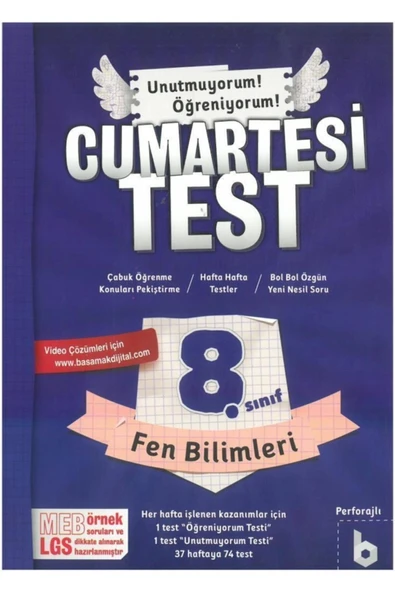 Basamak 8.Sınıf Fen Bilimleri Cumartesi Test ürün görseli 1