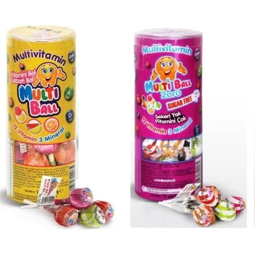 Multi Ball Multivitamin Şekersiz Lolipop 15'li+Multivitamin LOLIPOP15'LI ürün görseli 1