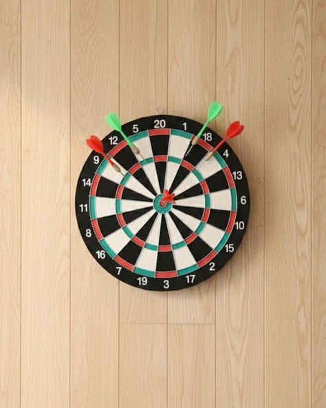 17 İnç Dart Tahtası Şık Tasarım Dayanıklı Yapı Ve Dart Oku Hediyeli ürün görseli 1
