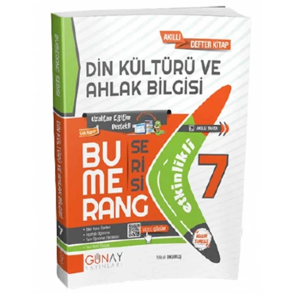 Günay 7.Sınıf Bumerang Din Kültürü Etkinlikli Akıllı Defter Kitap ürün görseli 1