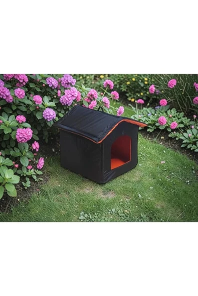 Dış Mekan Su Geçirmez Sabitlenebilir Fermuarlı Jumbo Kedi Köpek Evi 52X48X48CM ürün görseli 1