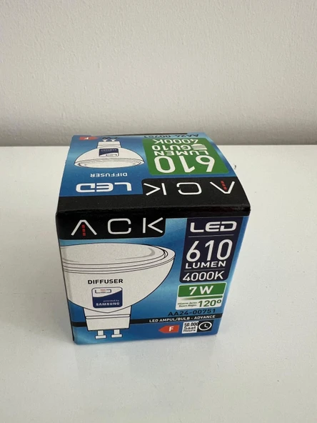 ACK LED AMPUL (GU10) 7W 4000K ürün görseli 1