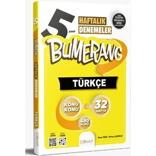 Günay 5.Sınıf Türkçe 32 Haftalık Denemeler Bumerang ürün görseli 1