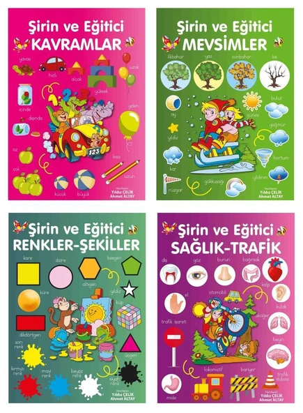 Şirin ve Eğitici Renkler Şekiller Kavramlar Mevsimler Trafik Sağlık Serisi 4 Kitap ürün görseli 1