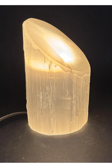 gemsartdeco SELENİT LİPSTİCK RUJ DOĞALTAŞ LAMBA 15 CM ürün görseli 1