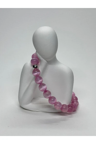 gemsartdeco PEMBE SELENİT AA+KALİTE DOĞALTAŞ BİLEKLİK ürün görseli 1