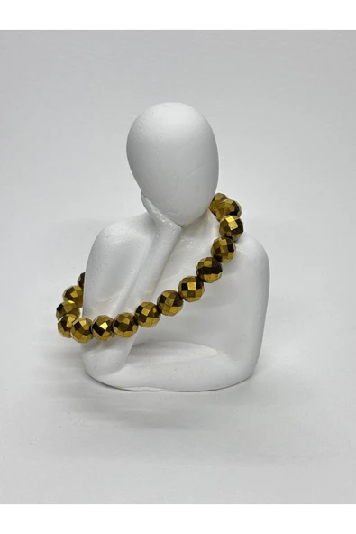 gemsartdeco HEMATİT DOĞALTAŞ BİLEKLİK GOLD ürün görseli 1