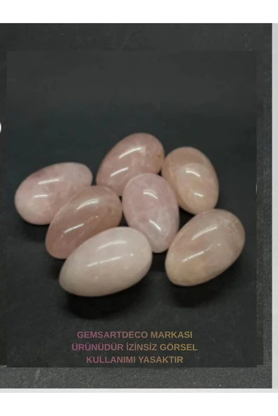 gemsartdeco Pembe Kuvars Büyük Yumurta Doğaltaş ürün görseli 1