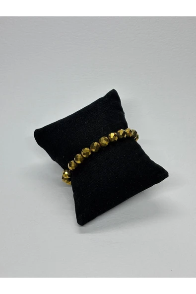 gemsartdeco HEMATİT DOĞALTAŞ BİLEKLİK GOLD - Resim 3