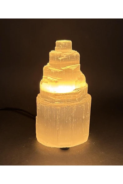 gemsartdeco SELENİT DOĞALTAŞ NATUREL KULE LAMBA 15CM ürün görseli 1