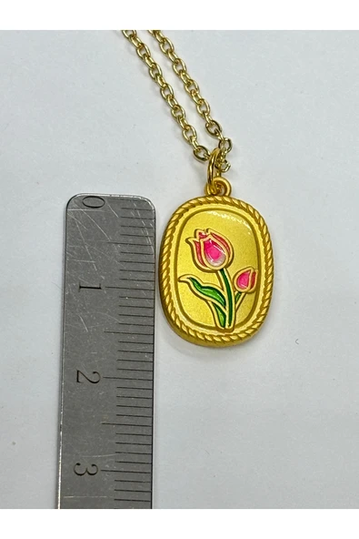 gemsartdeco Lale Aşk Mutluluk Kolye 18 K Kaplama - Resim 4